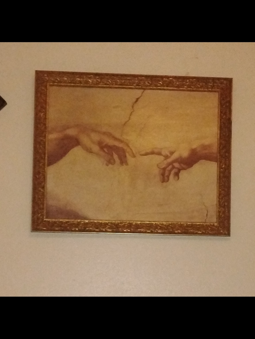 Classical Hands Canvas Art Print in Gold and Cream